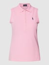 K4146 5 DÜĞMELİ POLO YAKA SLİM FİT KOLSUZ PEMBE T-SHIRT