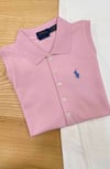 K4146 5 DÜĞMELİ POLO YAKA SLİM FİT KOLSUZ PEMBE T-SHIRT
