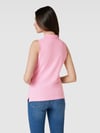 K4146 5 DÜĞMELİ POLO YAKA SLİM FİT KOLSUZ PEMBE T-SHIRT