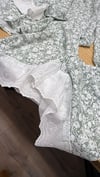 K4168 BEBE YAKA FİSTO DETAYLI YEŞİL PİJAMA TAKIMI