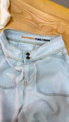 K4195 KYCH BUZ MAVİSİ GENİŞ PAÇA DENİM PANTOLON