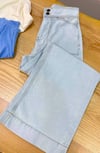 K4195 KYCH BUZ MAVİSİ GENİŞ PAÇA DENİM PANTOLON