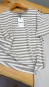 K4208 BRBR BEJ ÇİZGİLİ T-SHIRT