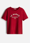 K4231 BASKILI BORDO T-SHIRT