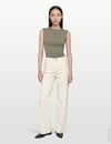 K4242 MS.MSH LİKRALI KREM PANTOLON