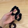 K4258 4'LÜ EKOSE BİYELİ ÖZEL KUMAŞ KAHVE SİYAH LASTİK TOKA