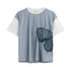 K4267 TW TÜL DETAYLI EKRU T-SHIRT