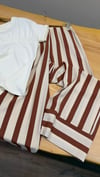 K4306 Z. KAHVE ÇİZGİLİ VİSKOS PANTOLON