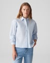 K4336 O.PUS KENDİNDEN DOKULU ÇİZGİLİ GÖMLEK