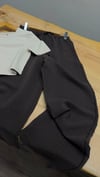 K4379 ÇİZGİLİ ACI KAHVE VİSKOS MODAL KARIŞIMLI PANTOLON