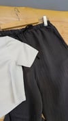 K4379 ÇİZGİLİ ACI KAHVE VİSKOS MODAL KARIŞIMLI PANTOLON