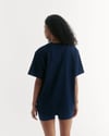K4387 BİSİKLET YAKA YAZI NAKIŞLI T-SHIRT