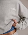 K4395 BİSİKLET YAKA ÖN/ARKA NAKIŞLI GRİ SWEAT