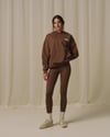 K4396 KAPÜŞONLU ÖN/ARKA BASKILI KAHVE ÇEKİRDEĞİ RENGİ SWEAT