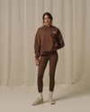 K4396 KAPÜŞONLU ÖN/ARKA BASKILI KAHVE ÇEKİRDEĞİ RENGİ SWEAT
