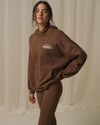 K4396 KAPÜŞONLU ÖN/ARKA BASKILI KAHVE ÇEKİRDEĞİ RENGİ SWEAT