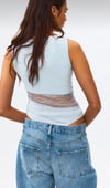 K4399 KAYIK YAKA DANTEL DETAYLI MAVİ BODYSUİT