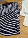 K4400 YER.SE LACİVERT ÇİZGİLİ ÖRME UZUN KOL T-SHIRT