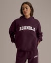 K4411 KAPÜŞONLU OVERSIZE KREM BASKILI VİŞNE SWEAT