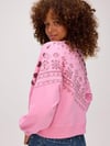 K4428 OLIVER B. ŞAL DESEN PEMBE SWEAT