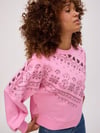 K4428 OLIVER B. ŞAL DESEN PEMBE SWEAT