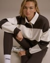 K4446 POLO YAKA ACI KAHVE ŞERİTLİ SWEAT