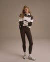 K4446 POLO YAKA ACI KAHVE ŞERİTLİ SWEAT
