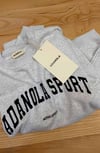 K4460 SİYAH NAKIŞLI BİSİKLET YAKA OVERSIZE GRİ SWEAT