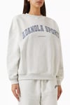 K4461 MAVİ NAKIŞLI BİSİKLET YAKA OVERSIZE GRİ SWEAT