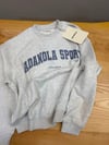 K4461 MAVİ NAKIŞLI BİSİKLET YAKA OVERSIZE GRİ SWEAT