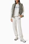 K4461 MAVİ NAKIŞLI BİSİKLET YAKA OVERSIZE GRİ SWEAT