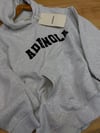 K4466 KAPÜŞONLU BASKILI GRİ OVERSIZE SWEAT