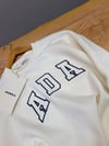 K4467 NAKIŞLI BİSİKLET YAKA KREM OVERSIZE SWEAT