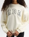 K4467 NAKIŞLI BİSİKLET YAKA KREM OVERSIZE SWEAT