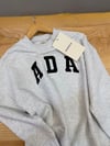 K4469 BİSİKLET YAKA NAKIŞLI GRİ OVERSIZE SWEAT
