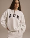K4469 BİSİKLET YAKA NAKIŞLI GRİ OVERSIZE SWEAT