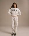 K4469 BİSİKLET YAKA NAKIŞLI GRİ OVERSIZE SWEAT