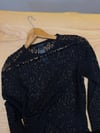 K4472 ALL S. SİYAH DESENLİ TÜL BLUZ