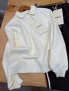 K4476 YAKALI OVERSIZE EKRU SWEAT