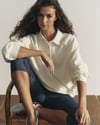 K4476 YAKALI OVERSIZE EKRU SWEAT
