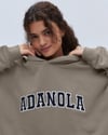 K4492 NAKIŞLI SÜTLÜ KAHVE KAPÜŞONLU OVERSIZE SWEAT