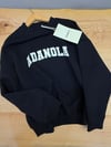 K4494 BİSİKLET YAKA BASKILI OVERSIZE SİYAH SWEAT