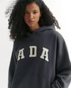 K4496 NAKIŞLI KAPÜŞONLU LACİVERT OVERSIZE SWEAT