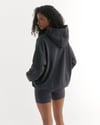 K4496 NAKIŞLI KAPÜŞONLU LACİVERT OVERSIZE SWEAT