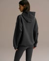 K4509 BASKILI KAPÜŞONLU OVERSIZE ANTRASİT SWEAT