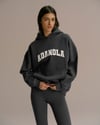 K4509 BASKILI KAPÜŞONLU OVERSIZE ANTRASİT SWEAT