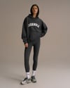 K4509 BASKILI KAPÜŞONLU OVERSIZE ANTRASİT SWEAT