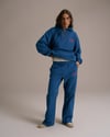 K4511 BASKILI KAPÜŞONLU OVERSIZE MAVİ SWEAT