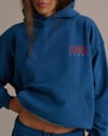 K4511 BASKILI KAPÜŞONLU OVERSIZE MAVİ SWEAT
