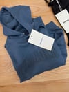 K4519 TONATON NAKIŞLI KAPÜŞONLU OVERSIZE İNDİGO SWEAT